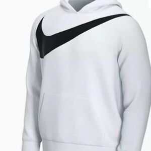 Nike Men's White and Black Logo Hoodie